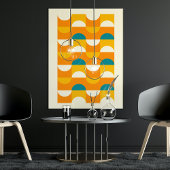 Hip Abstracte halve cirkels avy Mosaic Art Patroon Poster