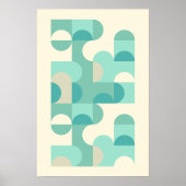 Hip Abstracte halve cirkels avy Mosaic Art Patroon Poster (Voorkant)