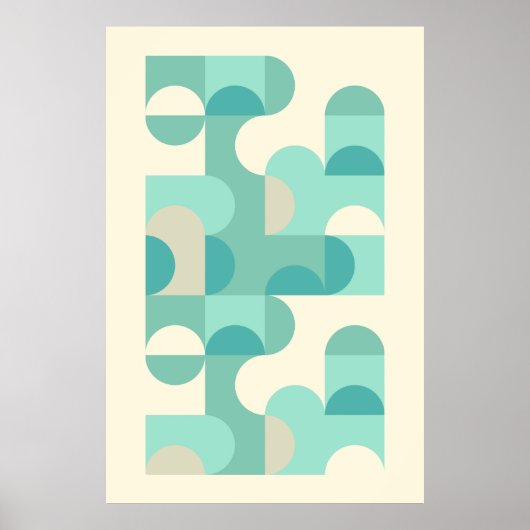 Hip Abstracte halve cirkels avy Mosaic Art Patroon Poster (Voorkant)