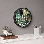 Hip Abstracte halve cirkels industriële fusiekunst<br><div class="desc">Mooie hedendaagse zwarte, donkerbruine, grijze, beige taupe, blauwgroen en olijfgroene geometrische cirkels en halve cirkels op een scherpe witte achtergrond. Een elegant, stijlvol en eclectisch minimalistisch ontwerp voor de artistieke interieurontwerper, de artistieke decorator van het décor, de populaire heuptrendsetter, de retro-kunststijl, of de abstracte digitale geometrische motief minnaar. Pas dit...</div>