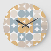 Hip Abstracte halve cirkels industriële fusiekunst Grote Klok (Voorkant)