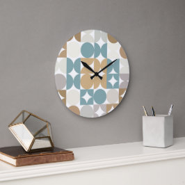 Hip Abstracte halve cirkels industriële fusiekunst Grote Klok