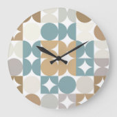 Hip Abstracte halve cirkels industriële fusiekunst Grote Klok (Voorkant)