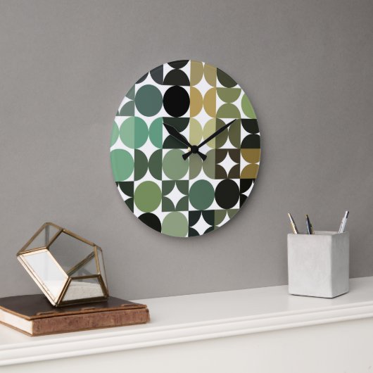 Hip Abstracte halve cirkels industriële fusiekunst Grote Klok (Kantoor)