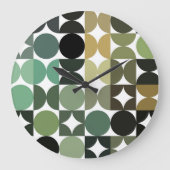 Hip Abstracte halve cirkels industriële fusiekunst Grote Klok (Voorkant)