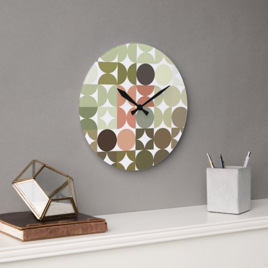 Hip Abstracte halve cirkels industriële fusiekunst Grote Klok (Kantoor)