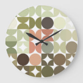 Hip Abstracte halve cirkels industriële fusiekunst Grote Klok (Voorkant)