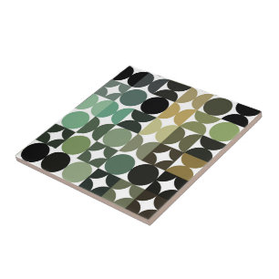 Hip Abstracte halve cirkels industriële fusiekunst Tegeltje