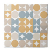 Hip Abstracte halve cirkels industriële fusiekunst Tegeltje (Voorkant)