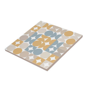 Hip Abstracte halve cirkels industriële fusiekunst Tegeltje