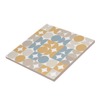 Hip Abstracte halve cirkels industriële fusiekunst Tegeltje