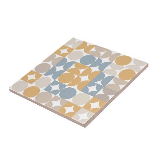 Hip Abstracte halve cirkels industriële fusiekunst Tegeltje (Zijkant)