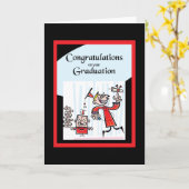 Hip Afstuderen en Leuke Rood en Zwart Afstuderen K Kaart (Gele Bloem)