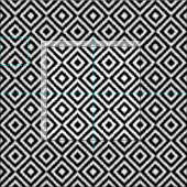 Hip Black White Ikat Diamond Square Mosaic Pattern Stof (Delen)