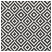 Hip Black White Ikat Diamond Square Mosaic Pattern Stof (Close Up)