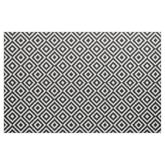 Hip Black White Ikat Diamond Square Mosaic Pattern Stof (Fat Quarter)