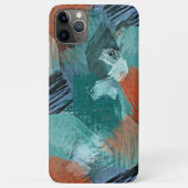 Hip Blauwgroen Blauwe Munt Groene Oranje Borstelsl Case-Mate iPhone Case (Achterkant)
