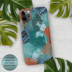 Hip Blauwgroen Blauwe Munt Groene Oranje Borstelsl iPhone 11Pro Max Hoesje