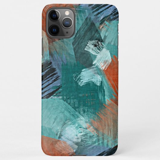 Hip Blauwgroen Blauwe Munt Groene Oranje Borstelsl iPhone Hoesje (Achterkant)