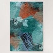 Hip Blauwgroen Blauwe Munt Groene Oranje Borstelsl Legpuzzel (Verticaal)