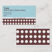 Hip Blue en Brown Dot "mammie card" Contactkaartje (Voorkant / Achterkant)