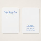 Hip Blue Oorbel of Sieraden Display Kaart (Voorkant /achterkant)