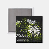 Hip bohemian green Chrysanthemum bruiloft Magneet (Voorkant / Achterkant)