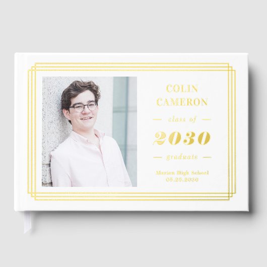 Hip Border Folie Foto Afstuderen Gastboek Gastenboek (Voorkant)