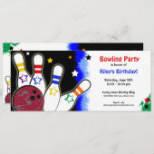 Hip Bright Bowling Party uitnodiging (Voorkant / Achterkant)