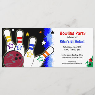 Hip Bright Bowling Party uitnodiging