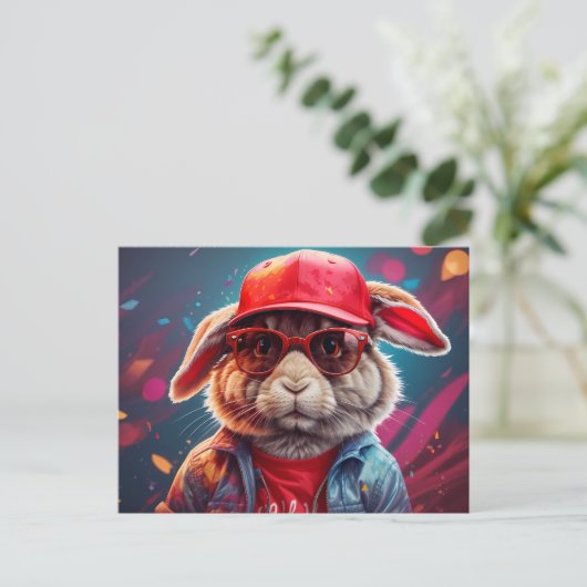 Hip Bunny | Briefkaart (Staand voorkant)