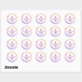 Hip Chevron Anchor Nautical Wedding Ronde Sticker (Vel)