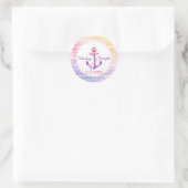 Hip Chevron Anchor Nautical Wedding Ronde Sticker (Tas)