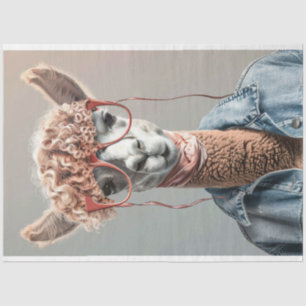 Hip Chick Llama Decoupage Tissuepapier