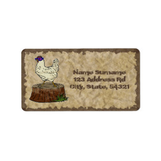 Hip Chicken, adreslabel Etiket