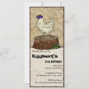 Hip Chicken, uitnodiging van 4 x 9,25 inch