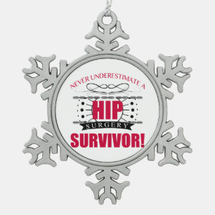 Hip Chirurgische Overleving Tin Sneeuwvlok Ornament