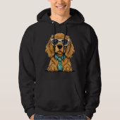 Hip Cocker Spaniel in een zonnebril Hoodie (Voorkant)
