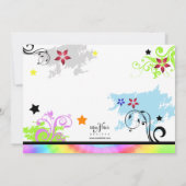 Hip Colorful 'N Groovy Party Invitation Kaart (Achterkant)