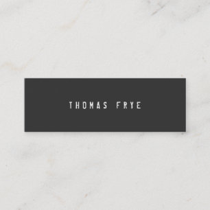 Hip Cool en Edgy, Simple Black Minimalist Mini Visitekaartje