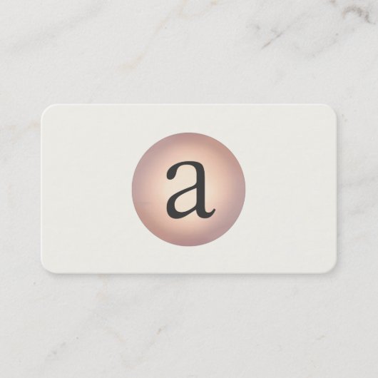 Hip Cool en modern, eenvoudig kopercirkelmonogram Visitekaartje (Voorkant)