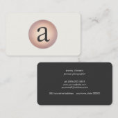 Hip Cool en modern, eenvoudig kopercirkelmonogram Visitekaartje (Voorkant / Achterkant)