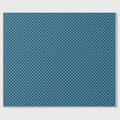 Hip Dark Blauwgroen Blue White Polkadots Pattern Cadeaupapier (Vlak)