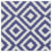 Hip Dark Blue Ikat Diamond Squares Mosaic Pattern Stof (Close Up)