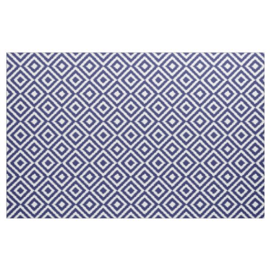 Hip Dark Blue Ikat Diamond Squares Mosaic Pattern Stof (Fat Quarter)