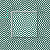 Hip Dark Green Ikat Diamond Squares Mosaic Pattern Stof (Delen)