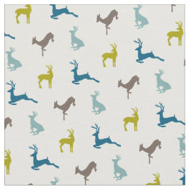Hip Deer Patroon in Retro kleuren Stof