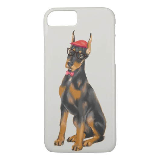 Hip Doberman (achtergrondkleur bewerkbaar) Case-Mate iPhone Case (Achterkant)
