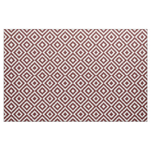 Hip Donkerrode Ikat Diamond Squares Mozaïek Patroo Stof