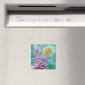 Hip Dragonfly  Moderne Summer Floral Art Magneet (Insitu (Vaatwasser))